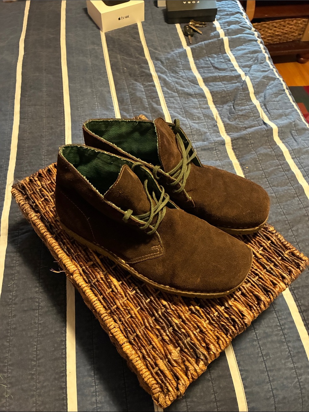 Men's Brown Suede Chukka Boots with Green Lining